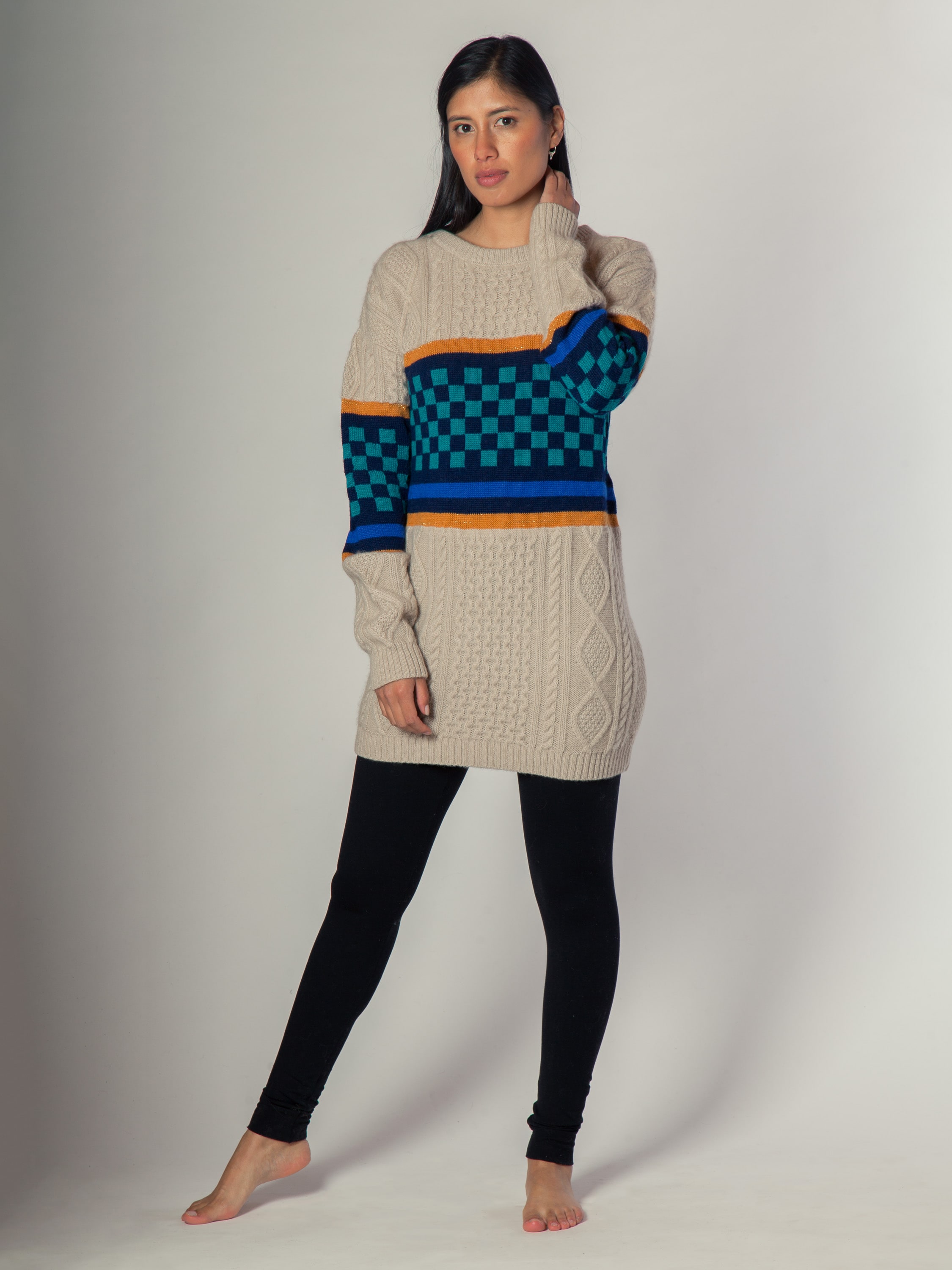 Checkered - Sweater de alpaca